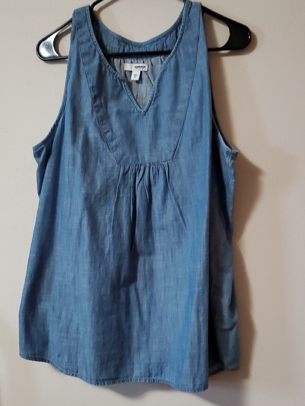 Sonoma Light Blue Chambray Sleeveless V-Neck Tank